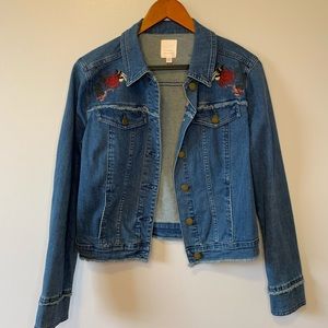Lauren Conrad Embroidered Lightweight Denim Jacket
